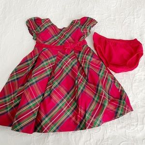 Janie and Jack Red Plaid Christmas Dress 18-24M